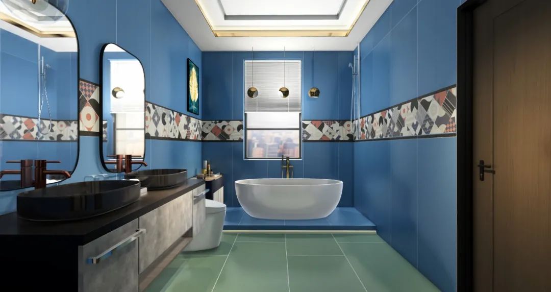  蒙地卡罗纯色瓷砖卫生间装修效果图