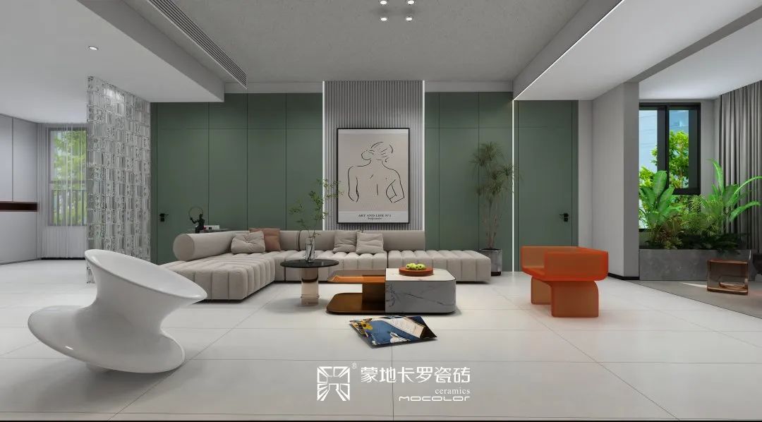  蒙地卡罗纯色瓷砖装修效果图
