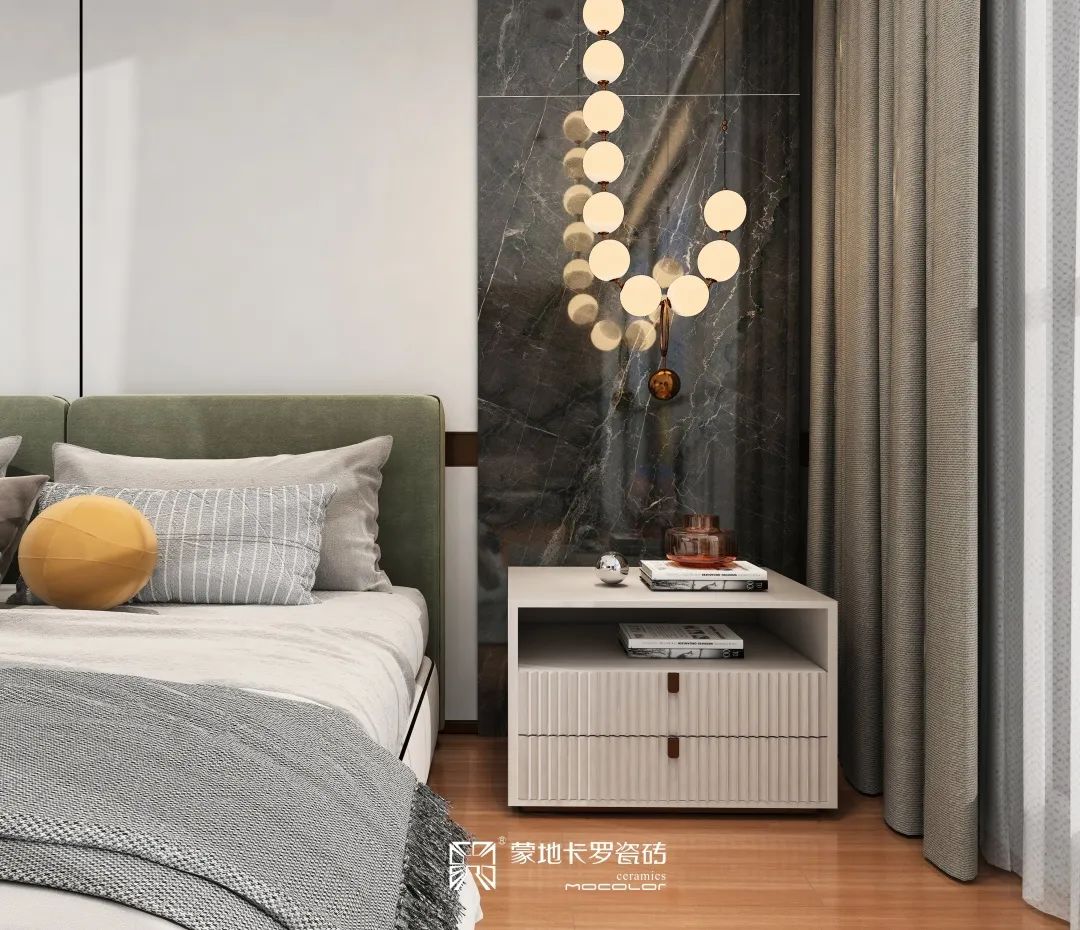 蒙地卡罗纯色瓷砖卧室装修效果图图